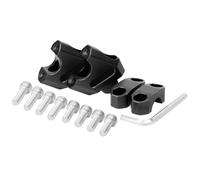 Xnuiasqe Kit de Barra Elevadora para Manillar de Motocicleta de 22 mm, Base de Aumento de y Desplazamiento Hacia Atrás para Manillar de 22 mm, Color Negro