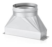 Xnuiasqe Kit de transición de conducto de microondas rectangular a redondo galvanizado de 3-1/4 X 10 X 6 pulgadas para conectar accesorios HVAC