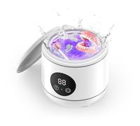 Xnuiasqe Limpiador Ultrasónico Retenedores,Máquina Limpiadora Dentaduras Postizas 45kHz para Protectores Bucales,Aparatos Dentales,Cabezales Cepillos Dientes,Joyas y Anillos Enchufe Europeo