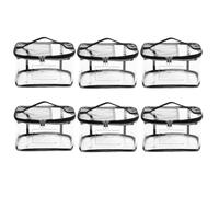Xnuiasqe Paquete 6 Bolsas Almacenamiento Juguetes Transparentes con Etiqueta Nombre y Bolsillo para Manual, Estuche Organizador Juguetes PVC Transparente Impermeable para Ladrillos