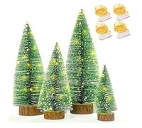 Xnuiasqe PequeñO áRbol de Navidad con Luces, DecoracióN de Mesa NavideñA de 4 TamañOs, para Decoraciones Interiores NavideñAs