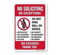 Xnuiasqe SeñAl de No Solicitar, DecoracióN Divertida para Puerta de Casa, Oficina, Patio Comercial, Metal Aluminio Libre de ÓXido, Sin Excusas, Sin Excepciones