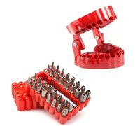 Xnuiasqe Soporte Organizador de Puntas de Destornillador para PróTesis Dentales con Base MagnéTica, Soporte para Brocas con 32 Puntas y 1 ZóCalo de ExtensióN