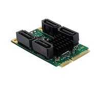 Xnuiasqe Tarjeta Adaptadora de Disco Duro PCIe una 4 Puertos SATA3.0 6Gbps Mini PCI Express una Tarjeta de ExpansióN del Controlador 3,1