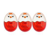 Xnuiasqe Temporizador de Huevos para Hervir Huevos Temporizador de Huevos Duros Suaves Pro Que de Color Cuando Está y Es Seguro (Rojo-3 Paquetes)