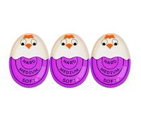 Xnuiasqe Temporizador de Huevos para Hervir Huevos Temporizador de Huevos Duros Suaves Pro Que de Color Cuando Está y Es Seguro (PúRpura-3 Paquetes)