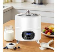 XNXYSMKJ Máquina para Hacer Yogur con Control Digital de Temperatura, fermentador de Acero Inoxidable de Gran Capacidad para Yogur y Masa Madre, para una Variedad de Texturas deliciosas. (White 12L)