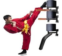 XNXYSMKJ Muñeco de Madera Tradicional de Wing Chun, Entrenador de Artes Marciales para Pared en Casa, Estacas Ajustables en Altura para Kung Fu, Dispositivo de Práctica