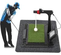 XNXYSMKJ Tapete de Entrenamiento de Swing de Golf con Pantalla Digital, el Set de Entrenamiento de golpeo Incluye 2 Palos de Golf y 3 Pelotas, simulador de práctica de Golf portátil con Asistencia de