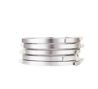 XNXYZABCE Alambres de aluminio para manualidades, 5 rollos de tiras alambre plano for fabricación joyería DIY Floral, PeachPuff dorado plateado 3x1mm 5x1mm 2m/rollo(5x1mm Silver)