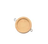 XNXYZABCE Bases para Colgantes para la creación de Joyas, Bandejas Colgantes de cabujón Madera con Anillo conexión Doble, Multicolor, 12-30mm, 40 Uds(Wood Color,25mm)