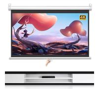 Xnyaizy Pantalla Proyector 4K HD 3D, Pantalla de proyeccion Enrollable 60 Pulgadas Portatil de Cine en Casa Interior y Exterior Cine en Casa Patio Pantalla, Formato 16:9, 4:3 (Size : 60"" (4:3))