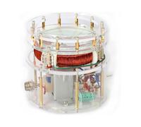 XNZJHPP Bobina de Motor de CA con Forma de Huevo de Colón, Kit de demostración electromagnética, Esfera de latón Macizo de 35 mm, construcción acrílica para la enseñanza de física