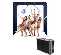 XNZJHPP Cabina de Fotos 360°, Plataforma para Video Selfies con rotación automática, Anillo de luz, Control Remoto y Brazo telescópico Giratorio para Bodas, con Capacidad para 7-15 Personas.