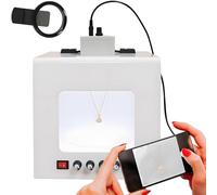 XNZJHPP Kit de Caja de Luz para Fotografía de Joyería Profesional, Mini Estudio Fotográfico Softbox con Accesorios, Soporta Colgar o Colocar, para Fotografía de Joyería (Tb300)