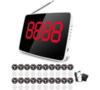 XNZJHPP Sistemas de buscapersonas inalámbricos para restaurantes, Sistemas de visualización de números con 1 transmisor, buscapersonas inalámbrico Recargable (10/20), admite 400 buscapersonas (20)