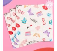 xo, Fetti ERAS - Servilletas de papel con icono de fiesta, 3 capas, 25 piezas, vajilla de fiesta de concierto, decoraciones de despedida de soltera, mesa de cumpleaños, suministros de cena de dama de