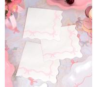 xo, Fetti Servilletas de lazo rosa, 3 capas, 25 unidades, decoraciones de despedida de soltera, fiesta de cumpleaños, baby shower, noche de niñas, servilletas de picnic