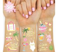 xo, Fetti Tatuajes temporales para despedida de soltera, fiesta de verano, 50 estilos de aluminio, decoración de fiesta en la piscina, regalo de dama de honor, suministros de despedida de soltera
