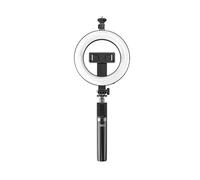 Trípode/Palo para selfies con anillo de luz y disparador Bluetooth - XO