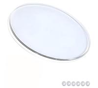 XOBRJQZ Tablero de Mesa de Vidrio Redondo, Protector de Mesa de Vidrio Templado de Repuesto con 6 Almohadillas Antideslizantes(68cm)