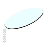 XOBRJQZ Tablero de Mesa de Vidrio Redondo - Templado - Vidrio de 8 Mm de Espesor con Almohadillas/Parachoques Antideslizantes, Borde Pulido Plano, Protector de Mesa(85cm)