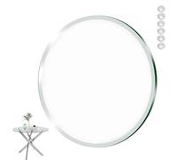 XOBRJQZ Tablero de Mesa de Vidrio Redondo, Transparente - 8 Mm de Grosor - Borde Pulido Plano, Protector de Mesa de Repuesto Adecuado con 6 Almohadillas Antideslizantes(60cm)