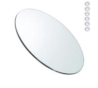 XOBRJQZ Tablero de Mesa de Vidrio Redondo Transparente con 6 Almohadillas Antideslizantes, Protector de Vidrio Tablero de Repuesto para Mesa de Comedor, Oficina, Auxiliar(90cm)
