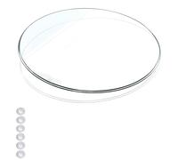 XOBRJQZ Tablero de Mesa de Vidrio Redondo, Vidrio Transparente de 8 Mm de Grosor, Protector de Vidrio Templado con Almohadillas Antideslizantes, Tablero de Vidrio de Repuesto(88cm)