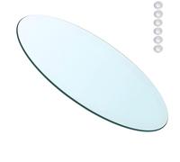 XOBRJQZ Tablero de Mesa de Vidrio Templado Redondo Transparente, Vidrio de Repuesto de 8 Mm de Espesor para Sala de Estar, Mesa de Comedor, Mesa Auxiliar, Protector de Mesa(65cm)