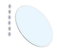 XOBRJQZ Tablero Redondo de Vidrio Templado, 8 Mm de Grosor con 6 Almohadillas Antideslizantes, Borde Plano Pulido, Protector de Mesa de Repuesto(40cm)