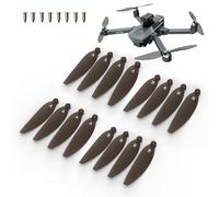 xobuo 16 hélices de dron para dron S197, cuchillas de repuesto de hélice de repuesto, alas de bajo ruido y cuchillas plegables de liberación rápida, accesorios de alas color marrón (S197)