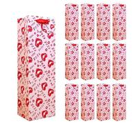 xocome Bolsas para Regalar Vino con Asas - Pack de 12 Unidades, San Valentín, Cumpleaños, Fiestas y para Tienda