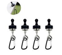 xocome Ganchos magnéticos negros, 4 unidades, soporte magnético redondo, gancho magnético para camping, garaje, cocina, oficina, gancho extraíble, gancho magnético de camping (negro)