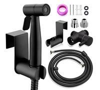 xocome Kit Grifo Bidet Acero Inoxidable Ducha de Lavabo, Pulverizador Bidet Inodoro de Mano con Manguera WC, Soporte Grifo de Bidet para Limpieza de Inodoros, Limpieza de Mascotas (Negro)