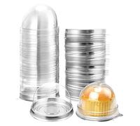 Xocome Minicajas para Tartas, Cupcakes y Magdalenas - para Cumpleaños y Bodas (Plateadas, 50 Unidades)