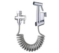XOCOME Rociador De Bidé De Mano Para Inodoro, Kit De Ducha De Bidé, Rociador De Pañales, Lavadora, Grifo De Limpieza Con Manguera De ABS Para Lavado Femenino Y Mascota, Acero Inoxidable, Plateado