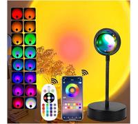 xoddi Sunset Lamp 360 ° Rotating Sunset Lampe【Con App y Mando a distancia】 Lámpara de proyección de puesta de sol para dormitorio, lámpara LED de 16 colores para decoración de la habitación estética