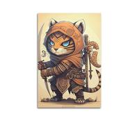 XOEDWOVM Póster de guerrero tigre Chibi 1 póster decorativo de lienzo para pared e impresión artística moderna para decoración de dormitorio familiar, 20 x 30 cm