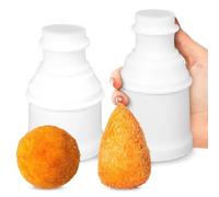 XoeL - Molde para onigiri 2 en 1 Arancini Maker, bolas de carne, capacidad 80-160 g, cónica, esférica, color blanco