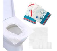 XoeLLe 100 Piezas Protector Wc Desechable Tapadera Wc Universal Protector Fácil de Llevar Cubierta de Asiento de Inodoro Público Adecuado en Hoteles Cubierta de Asiento de Inodoro Público