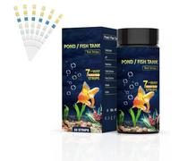 XoeLLe 100 Piezas Test Acuario Agua Dulce, Test Dureza Agua, Test Agua Acuario, Tiras Reactivas 7 en 1, Pruebas Precisas de Dureza Total, Nitrato de Carbonato, Nitrito, Cloro, pH, Cloro Libre