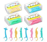XoeLLe 160 Pieza Shilo Dental, Seda Dental, Superfloss, Hilo Dental Niños, Floss Sticks para Cuidado Dental Interdentales 4 Cajas Portatiles-Arcos Dentales Flosser Dental limpiador Dientes Sarro