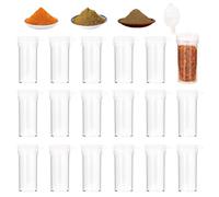 XoeLLe 17 Piezas Mini Saleros de Mesa, Juego de Salero y Pimentero de Viaje, Salero con Tapa, Dispensador Hermético Transparente, Set Sazonador de Especias para Barbacoa Camping al Aire Libre