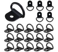 XoeLLe 20 Piezas Argolla Amarre Anillo de Montaje en D Acero | Anillo Anclaje y Anilla de Sujeción para Remolque, Tamaño Universal para Furgonetas, Camiones, Motocicletas y Barcos Negro
