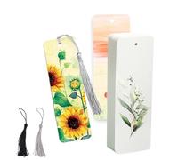 XoeLLe 50 Piezas Blanco Marcapaginas, Papel Acuarela, Punto de Libro con Agujeros, Marcapaginas Personalizado con Borlas de Flecos, Crea Tus Propios Marcapáginas para Decoración Regalos