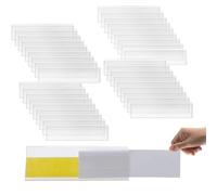 XoeLLe 50 Piezas Porta Etiquetas Autoadhesivas, Portaprecios Transparente Carteles Autoadhesivas Soporte, Soporte de Letreros Etiquetas Cables para Oficina, Tienda, Restaurante (7,6x2,5 cm)