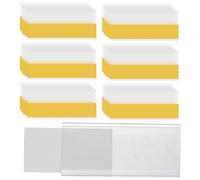 XoeLLe 50 Piezas Porta Etiquetas Autoadhesivas, Portaprecios Transparente Carteles Autoadhesivas Soporte, Soporte de Letreros Etiquetas Cables para Oficina, Tienda, Restaurante (8x4,2 cm)