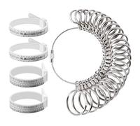 XoeLLe 50Piezas Medidor de Anillos, Medidor Anillos Talla Española, Reutilizable Dedo Ring Sizer Medir Dedos de Tamaño para Anillos Tamaños A-Z/41-76, Tamaño Estándar de Reino Unido UE