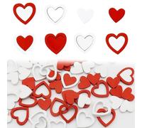 XoeLLe 72 Piezas Corazones Madera, Corazon Madera Manualidades, Decoración San Valentín de Mesa Adornos de Boda Confeti Decoración para Mesa de Día de Boda Aniversarios Fiestas